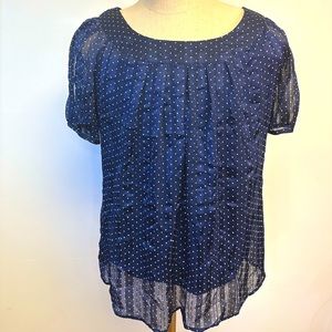 Plus Size Navy Polka Dotted Blouse from Dressbarn! 2X